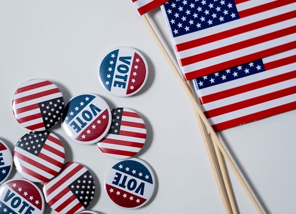 Election Vote Flag Buttons