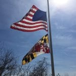 American Maryland Flag Half Staff