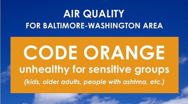 Code Orange Baltimore Washington Maryland Dept of Environment