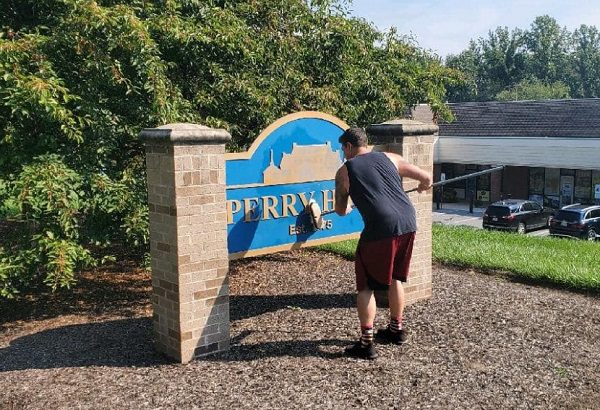 Perry Hall Sign Cleaning 202109a