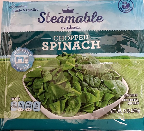 Lidl Steamed Chopped Spinach
