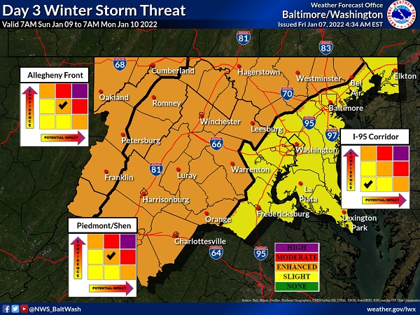NWS Baltimore Winter Storm Threat 20220109