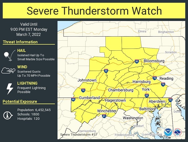 NWS Baltimore Thunderstorm Watch 20220307 Large