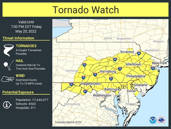 NWS Tornado Watch Baltimore 20220520