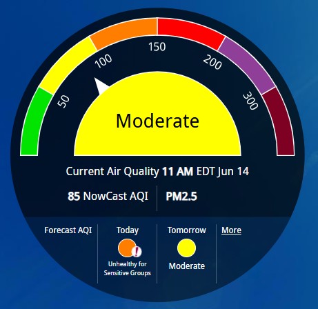 AirNow Air Quality Baltimore 20250614