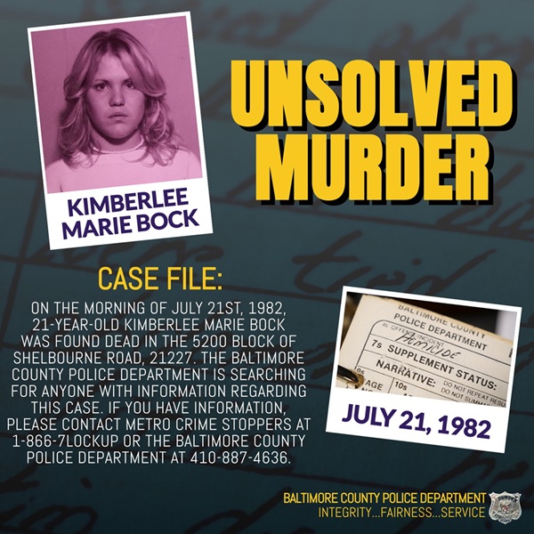 Kimberlee Marie Bock Cold Case Flyer