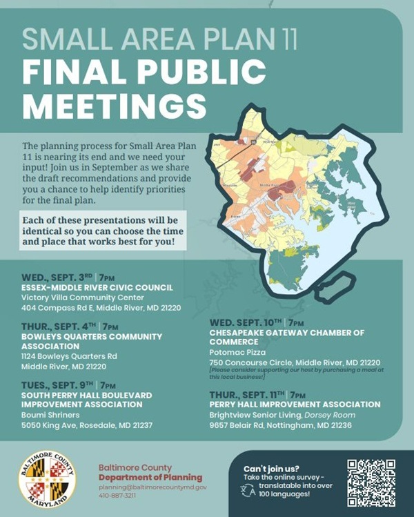 Baltimore County Planning Small Area Plan Meetings 202509