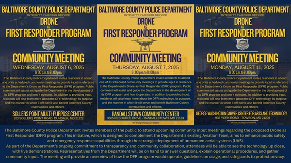 Baltimore County Police Drove Program Meeting Flyer 2025