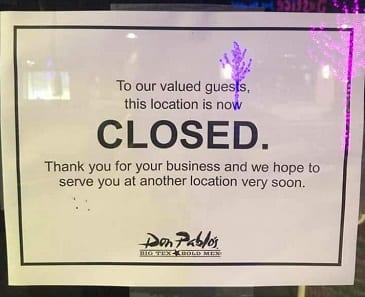 Don Pablos Closed