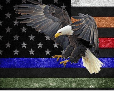 First Responder Red Blue Line Eagle