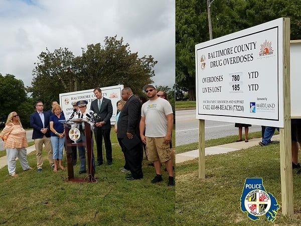 Baltimore County Overdose Signage Event