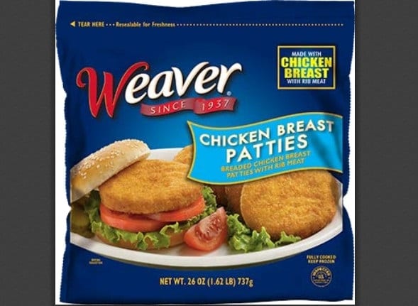 Tyson Foods Weaver Chicken Breast Patties