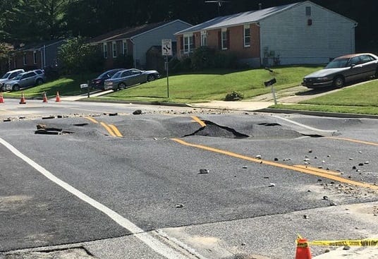 Water Main Break Waltham Woods Road