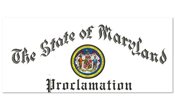 Maryland Proclamation