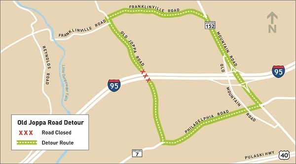 Old Joppa Road Detour