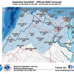 NWS Updated Snowfall Forecast Maryland 20200118
