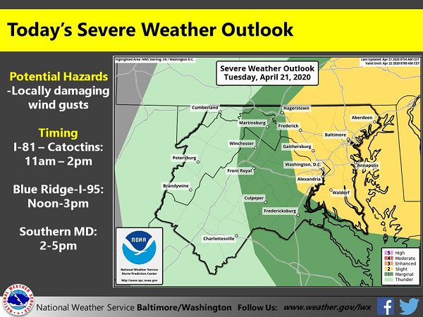 NWS Baltimore Storm Risk 20200421