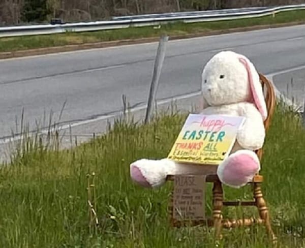 Stolen Easter Bunny Chair Parkville MD 20200413