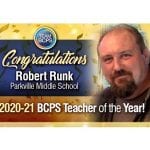 Robert Runk Parkville Middle BCPS Teacher of the Year