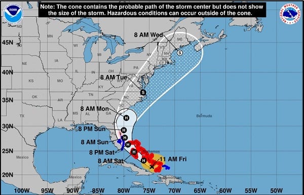 Hurricane Isaias Projected Path 20200731