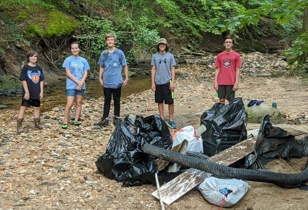 Scout Troop 124 Jennifer Branch Cleanup Carney 202008