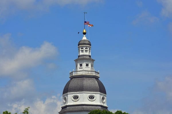 US Maryland Flags Lowered