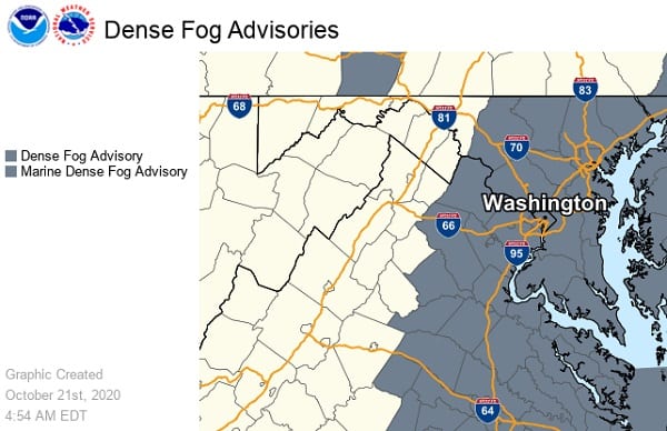 NWS Dense For Advisory Maryland 20201021