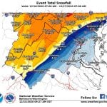 NWS Maryland Snowfall Forecast Map 20201215