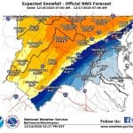 NWS Snowfall Forecast Baltimore 20201214