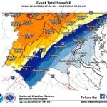 NWS Snowfall Forecast Maryland 20201215a