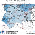 NWS Maryland Snowfall Forecast 20210221