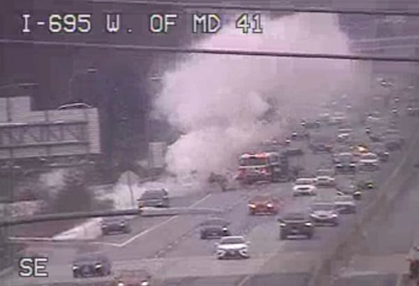 Vehicle Fire I-695 Parkville 20210214