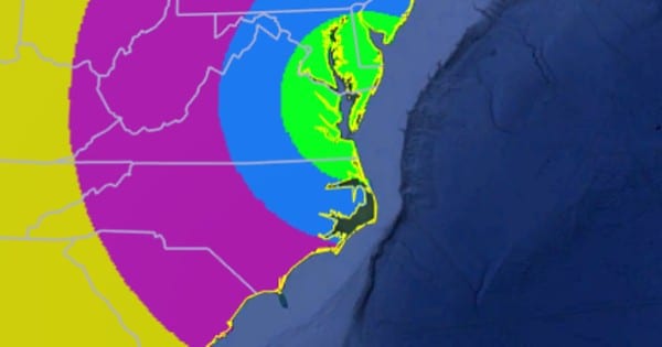 Rocket Launch Visibility Map 20210508