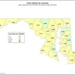 Maryland COVID-19 Case Rates by County 20210603