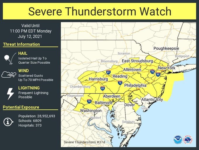 NWS Balt Storm Watch 20210712