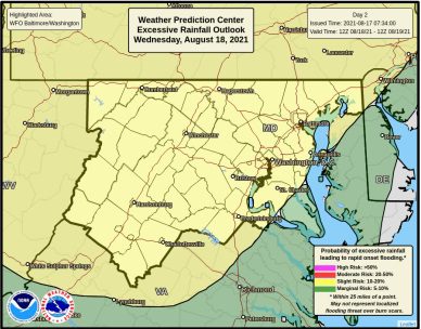 NWS Baltimore Excessive Rainfall Forecast 20210817