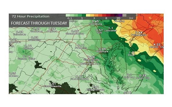 Tropical Storm Henri Rainfall Map Maryland