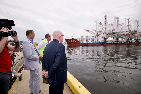 Governor Hogan Cranes Port of Baltimore 20210909a