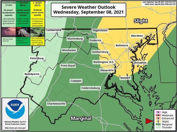 NWS Baltimore Storm Probability 20210908