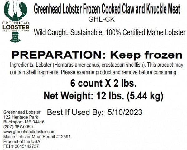 Greenhead Lobster Products Recall 20211004