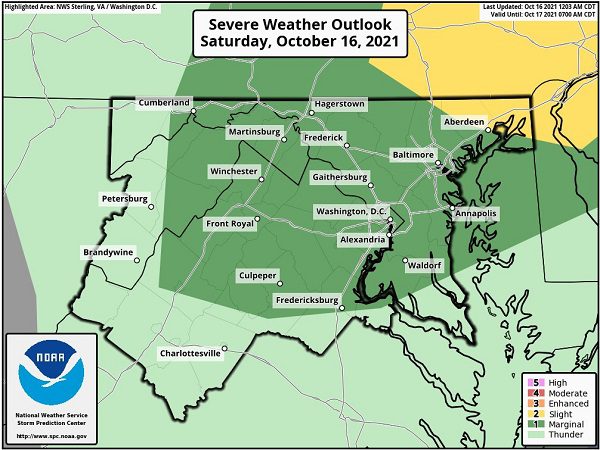 NWS Baltimore Severe Weather Outlook 20211016