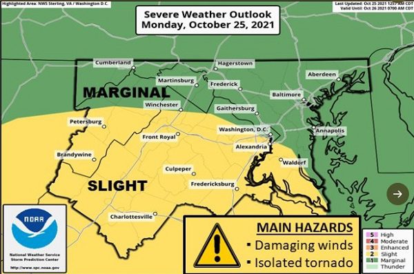 NWS Baltimore Storm Probability 20211025