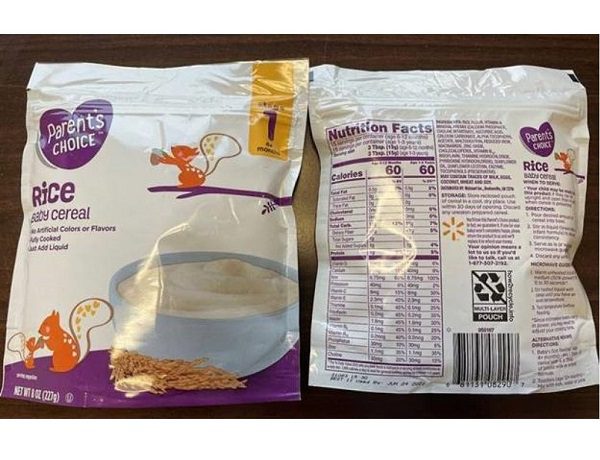 Parent's Choice Rice Baby Cereal Recall 202110