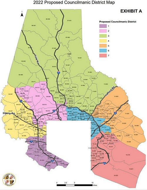 Baltimore County Council Proposed Redistricting Map 202111
