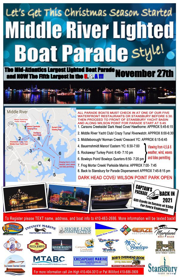 Middle River Lighted Boat Parade 2021