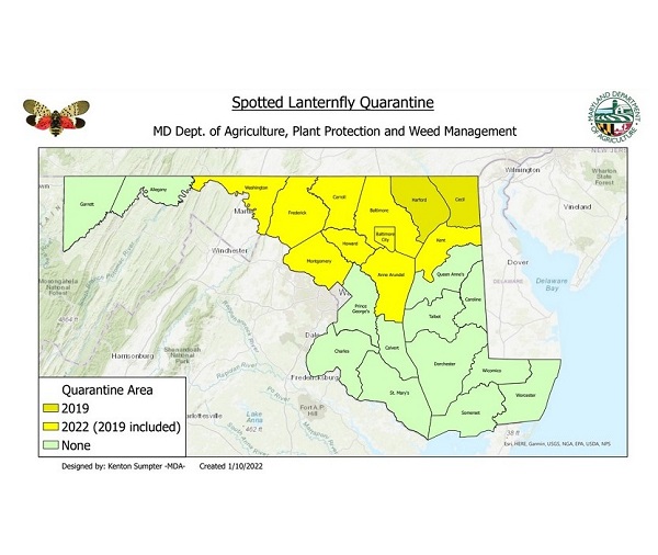 Maryland Spotted Lanternfly Quarantine 20220121