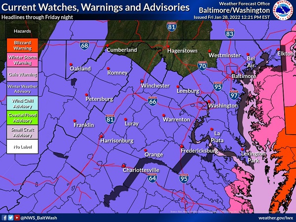 NWS Baltimore Watches Warnings 20220128