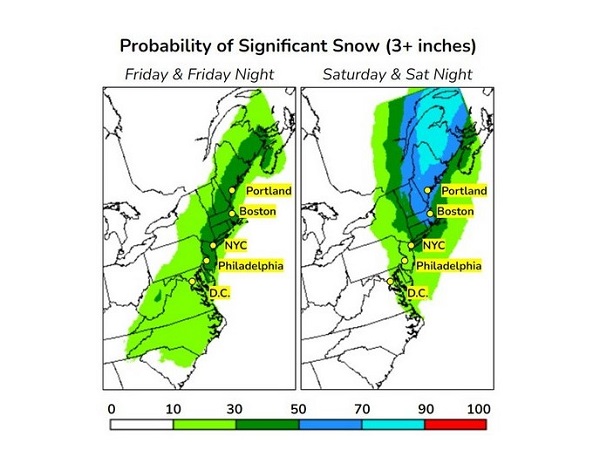 NWS East Coast Snowstorm Probability 20220124
