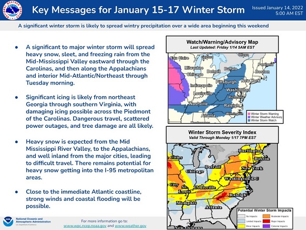 NWS Weather Prediction Center Winter Storm 20220114
