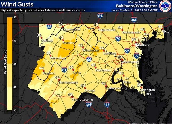 NWS Baltimore Wind Gusts 20220331